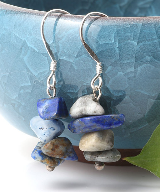 Wholesale BLUE STONE EARRINGS (sold by the pair)