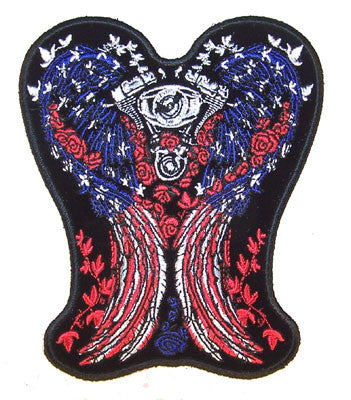 Wholesale JUMBO PATRIOTIC DOVES WINGS  PATCH 10 INCH (Sold by the piece)