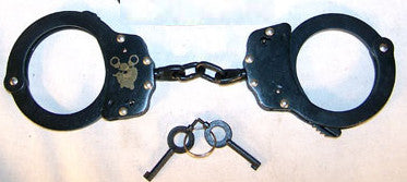 Buy BLACK POLICE HANDCUFFS WITH CHAIN ( NO CASE)Bulk Price