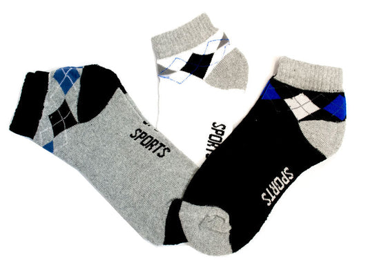 Men's Cotton Sports Socks-Checkered