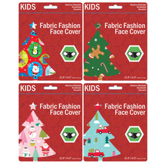 Kids Christmas Theme Washable Face Masks 4 Asst