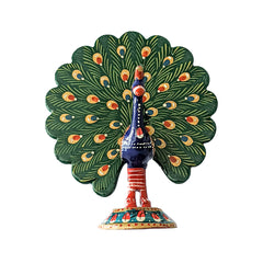 Handcrafted Wooden Peacock Statue