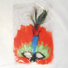Wholesale LARGE FEATHER MASK WITH PEACOCK FEATHER (Sold by the dozen)  -*CLOSEOUT $1 EA