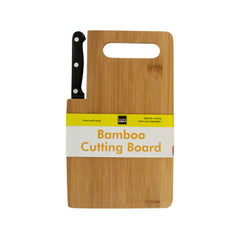 Bamboo Cutting Board with Built-In Knife