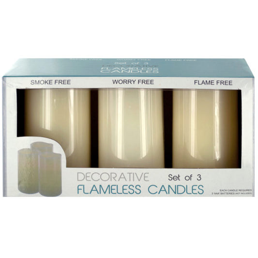 Decorative Flameless Vanilla Pillar Candles