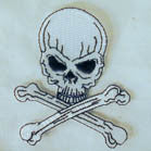 Wholesale SKULL X BONE 3 INCH PATCH (Sold by the piece oR dozen ) -* CLOSEOUT NOW AS LOW AS 50 CENTS EA