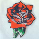 Wholesale ROSE 4 INCH EMBROIDERED PATCH (Sold by the piece or dozen ) -* CLOSEOUT NOW AS LOW AS 75 CENTS EA