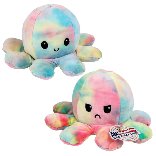 Plush Reversible Tie Dye Octopus For Kids In Bulk- Assorted