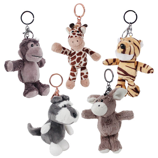 Plush Animal Keychain Clip For Kids In Bulk- Assorted