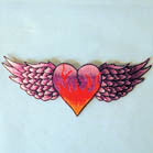 Buy HEART WITH WINGS 4 inchPATCH -* CLOSEOUT AS LOW AS .75 CENTS EABulk Price