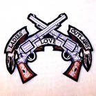Wholesale LADIES LOVE OUTLAWS 4 INCH PATCH (Sold by the piece or dozen ) -* CLOSEOUT AS LOW AS .75 CENTS EA