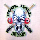 Wholesale POOL HALL JUNKIE 4 INCH PATCH (Sold by the piece or dozen ) -* CLOSEOUT AS LOW AS $1  EA