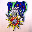 Wholesale JESTER WITH SKULLS 4 INCH PATCH ( Sold by the piece or dozen ) *- CLOSEOUT AS LOW AS 75 CENTS EA