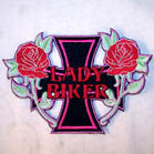 Wholesale LADY BIKER ROSES 4 INCH PATCH (Sold by the piece OR Dozen ) CLOSEOUT AS LOW AS .75 CENTS EA