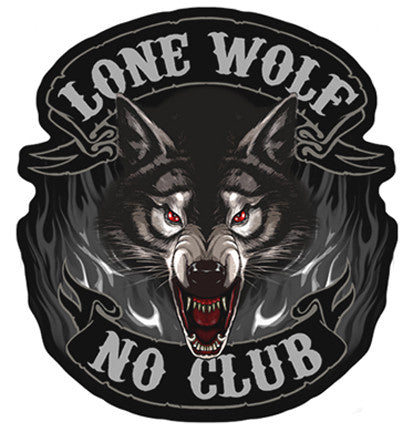 Wholesale LONE WOLF NO CLUB 5 inch PATCH (Sold by the piece)