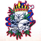 Wholesale KING POT SKULLS 4 INCH PATCH (Sold by the piece OR dozen ) CLOSEOUT AS LOW AS .75 CENTS EA
