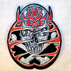 Wholesale TRIBAL SKULL 3 1/2 INCH PATCH (Sold by the piece OR dozen ) CLOSEOUT AS LOW AS 75 CENTS EA