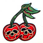 Wholesale SKULL CHERRIES 3 1/2 INCH PATCH (Sold by the piece OR dozen) CLOSEOUT AS LOW AS .75 CENT EA