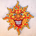 Wholesale HAPPY SUN 4 INCH PATCH ( Sold by the piece or dozen ) *- CLOSEOUT AS LOW AS 75 CENTS EA
