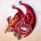Wholesale FIRE DRAGON 4 INCH  PATCH ( Sold by the piece or dozen ) *- CLOSEOUT AS LOW AS $1 EA