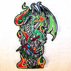 Wholesale GREEN DRAGON 4 INCH PATCH ( Sold by the piece or dozen ) *- CLOSEOUT AS LOW AS 75 CENTS EA