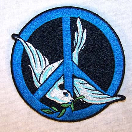 Wholesale DOVE PEACE 3 INCH PATCH (Sold by the piece or dozen ) -* CLOSEOUT AS LOW AS 75 CENTS EA