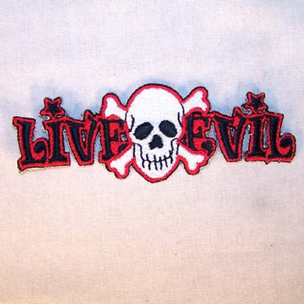 Wholesale LIVE EVIL 4 IN PATCH (Sold by the piece or dozen ) -* CLOSEOUT AS LOW AS 75 CENTS EA
