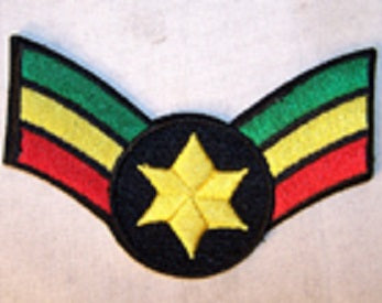 Wholesale STAR RASTA STRIPS 4 INCH PATCH (Sold by the piece) CLOSEOUT $ 1.25 EA