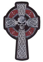 Wholesale CELTIC SKULL CROSS 5 INCH PATCH (Sold by the piece)