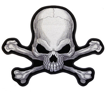 Wholesale DELUXE SKULL X BONES EBRODIERED PATCH  (Sold by the piece)