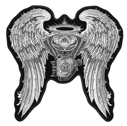 Wholesale ENGINE WINGS 5 INCH PATCH ASPHALT ANGEL (Sold by the piece)