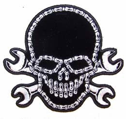 Wholesale BIKE CHAIN SKULL PATCH (Sold by the piece)