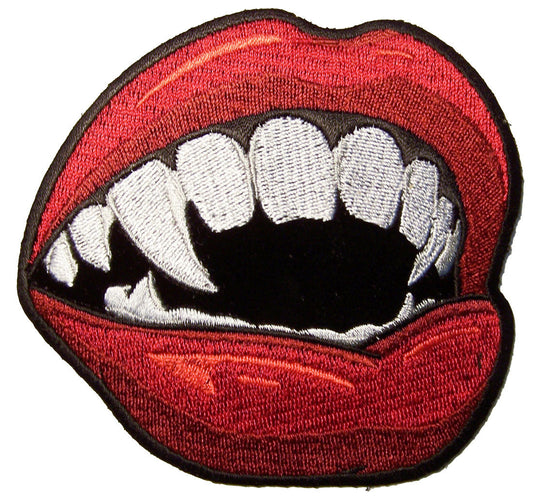 Wholesale VAMPIRE TEETH LIPS 4 INCH PATCH (Sold by the piece)