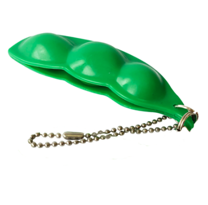 Wholesale Happy Pea in Pod Stress Reliever Toy Keychains (Sold By Each Or Dozen)