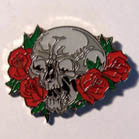 Wholesale SKULL ROSES HAT / JACKET PIN (Sold by the piece)