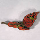 Wholesale FLAMING ROSE HAT / JACKET PIN  (Sold by the dozen)