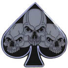 Wholesale TRIPLE SKULL SPADES HAT / JACKET PIN (Sold by the piece)