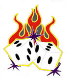 Wholesale SPARKLING FLAME DICE HAT / JACKET PIN (Sold by the piece) *- CLOSEOUT NOW $1 EA