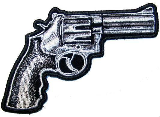 Wholesale REVOLVER PISTOL GUN EMBROIDERIED 5 inch PATCH (sold by the piece )