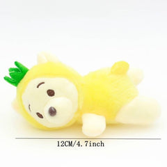 Cute Bear Pineapple Theme Soft Stuffed Plush Keychains