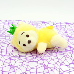 Cute Bear Pineapple Theme Soft Stuffed Plush Keychains