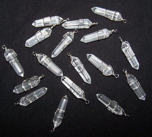 Buy CLEAR QUARTZWIRE WRAPPED CRYSTAL CUT STONE PENDANTS ( sold by the piece, dozenBulk Price