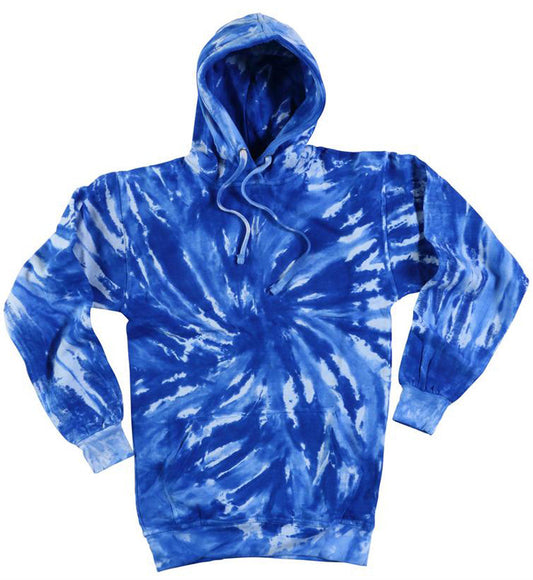 Wholesale ROYAL BLUE TORNADO SWIRL TIE DYED HOODIE (sold by the piece )