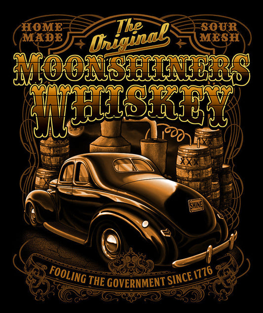 Wholesale MOONSHINE WHISKEY VINTAGE CAR SHORT SLEEVE  TEE-SHIRT (Sold by the piece)