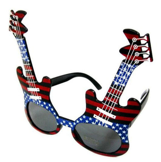 Wholesale AMERICAN FLAG GUITAR PARTY GLASSES (sold by the piece or dozen  )