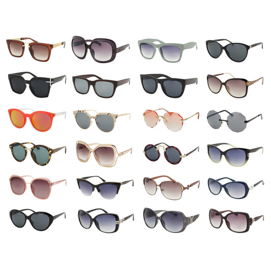 Wholesale MIX #1 TRENDY WOMEN'S ASSORTED UV400 SUNGLASSES (Sold by the 6 PC OR 12 PC LOT)