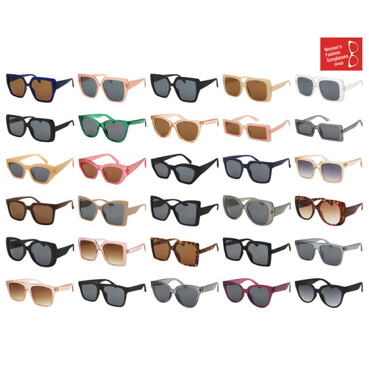 Wholesale MIX #2 TRENDY WOMEN'S ASSORTED UV400 SUNGLASSES (Sold by the 6 PC OR 12 PC LOT)