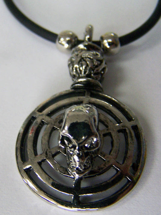 Buy SKULL HEAD ON ROUND SHIELD 18 INCH ROPE NECKLACE ( sold by the piece or dozenBulk Price
