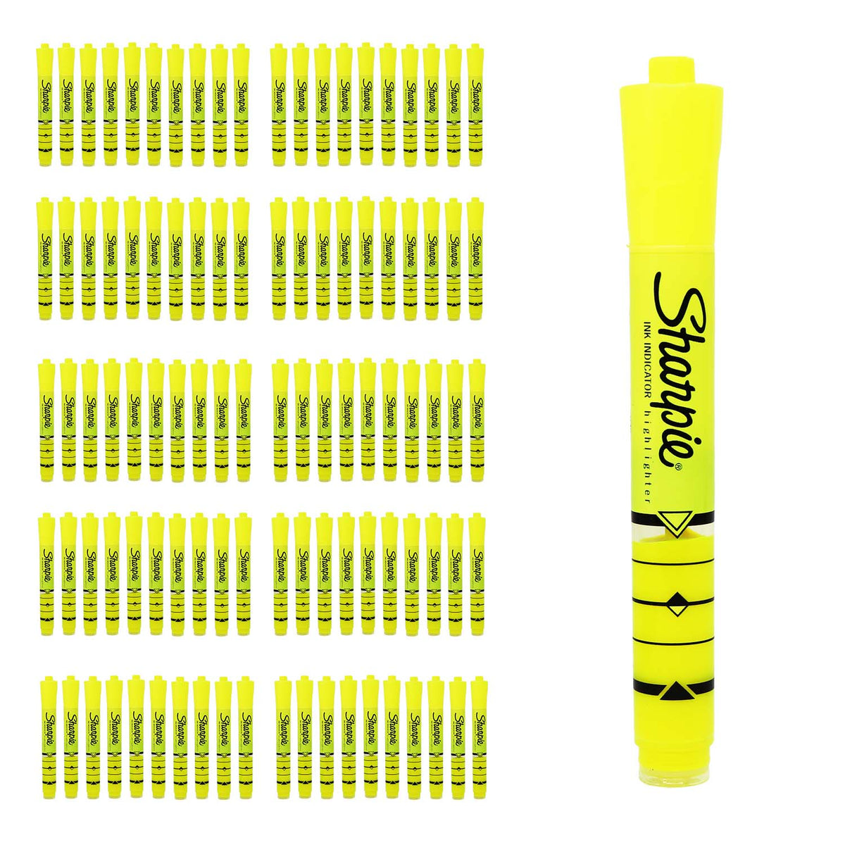 Buy 100 Ink Indicator Highlighters in Yellow - Bulk School Supplies Wholesale Case of 100 -Ink Indicator Highlighters