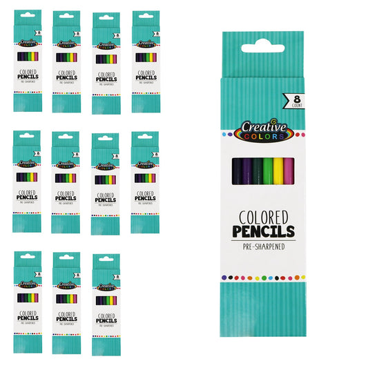 Buy 8 Pack of Colored Pencils - Bulk School Supplies Wholesale Case of 96 Packs of Colored Pencils